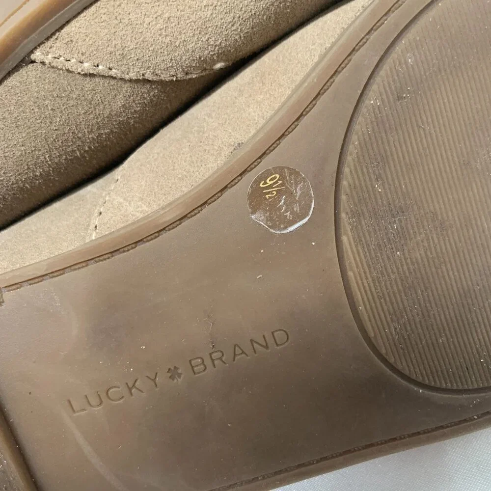 Lucky Brand Charsa Suede Slip-On Loafers Tan Slip On Flats Size 9.5 - Picture 7 of 8